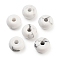 Natural Howlite European Beads, Large Hole Rondelle Beads, 14~14.5x7.7~8.3mm, Hole: 4mm