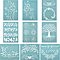 Olycraft Self-Adhesive Silk Screen Printing Stencil, for Painting on Wood, DIY Decoration T-Shirt Fabric, Flower/Rose, Sky Blue, 28x22cm, 9sheets/set