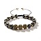 Black Gallstone Brass Micro Pave Zirconia Mesh Bead Woven bracelets for men