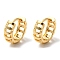 Brass Hollow Hoop Earrings, Real 18K Gold Plated, 13x14x5mm