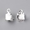 Zinc Alloy Rhinestone Claw Charms Setting, Square, Silver, 11x6x6.5mm, Hole: 1.8mm, 100pcs/bag