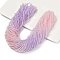 Transparent Painted Glass Beads Strands, Faceted, Rondelle, Pink, 2.6x2.5mm, Hole: 0.5mm, about 130pcs/strand, 12.99''(33cm)