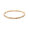 Gold-tone Miyuki Elastic Crystal Beaded Bracelet with Acrylic Tube Beads