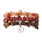 3Pcs 3 Styles Natural Red Aventurine & Red Jasper & Tiger Eye Chips Stretch Bracelets Sets, Stackbale Bracelets with 304 Stainless Steel Charms, Leo, Inner Diameter: 2-1/8 inch(5.5cm), 1Pc/style