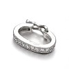 Rack Plating Brass Micro Pave Cubic Zirconia Twister Clasps ZIRC-I012-15P-RS-1