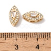 Brass Micro Pave Clear Cubic Zirconia Beads KK-G503-23G-3