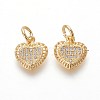 Brass Micro Pave Cubic Zirconia Charms ZIRC-J021-14-RS-2