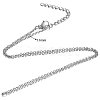 Non-Tarnish 304 Stainless Steel Cable Chain Necklace X-STAS-T040-PJ204-50-3