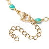 Real 18K Gold Plated Brass Enamel Heart Link Chain Bracelets BJEW-JB09841-3