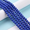 Synthetic Lapis Lazuli Dyed Round Bead Strands G-P070-41-6mm-1-2