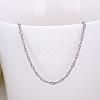 Platinum Plated Tin Alloy Twisted Singapore Chain Fine Necklaces NJEW-BB10190-18-1