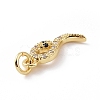 Brass Micro Pave Cubic Zirconia Charms KK-C012-09G-3