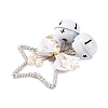 Christmas Plastic Star with Bell Pendant Decorations AJEW-S088-01C-3