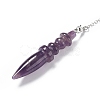 Mixed Natural & Synthetic Gemstone Pointed Dowsing Pendulums AJEW-B020-06P-4