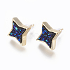 Brass Stud Earrings EJEW-J098-AG-2