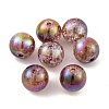 UV Plating Rainbow Iridescent Two Tone Acrylic Beads PACR-C009-04F-1