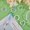 CHGCRAFT 12Pcs 6 Style Heart/Ring Glitter Silicone Beads SIL-CA0002-82-5