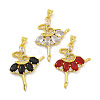 Rack Plating Brass Micro Pave Cubic Zirconia Pendants KK-G513-94G-1