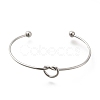 304 Stainless Steel Knot Cuff Bangles for Women BJEW-M233-04P-2