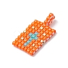 2 Pcs Glass Seed Bead Pendants PALLOY-MZ00246-05-4