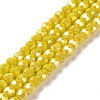 Faceted Round Full Rainbow Plated Electroplate Glass Beads Strands EGLA-J130-FR05-2