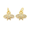 Brass Micro Pave Clear Cubic Zirconia Charms KK-Z044-15A-1