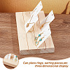 3-Slot Rectangle Wood Earring Display Card Holder WOOD-WH0042-09-4