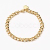 Brass Cuban Link Chain Bracelets BJEW-H537-05G-1