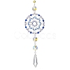 Glass Beaded Flower Hanging Ornaments HJEW-TA00187-1