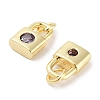 Brass Micro Pave Cubic Zirconia Charms KK-C051-13G-04-2