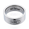 201 Stainless Steel Boy with Heart Finger Ring RJEW-N043-13P-2