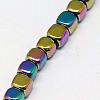 Electroplate Non-magnetic Synthetic Hematite Beads Strands X-G-J172-3x3mm-03-2
