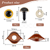 Half Round Plastic Craft Safety Eyes & Eyelid Sets DOLL-WH0002-12A-5