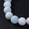Natural Aquamarine Round Beads Stretch Bracelets BJEW-JB04174-01-2
