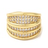 Brass Micro Pave Cubic Zirconia Open Cuff Rings RJEW-U008-44G-2