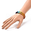 Round Imitation Amber & Mixed Stone Braided Bead Bracelet for Girl Wome X1-BJEW-JB06962-01-3