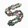 Natural Indian Agate Beaded Necklaces NJEW-S394-12-1