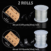  2 Rolls 2 Styles Invisible Stretchy TPU Plastic Transparent Elastic Strap EW-NB0001-09-2