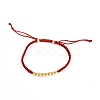 Adjustable Brass Beads Cord Bracelets BJEW-JB06652-2