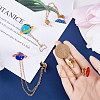 Gorgecraft 4Pcs 4 Style Planet & Egg & Mountain & Rabbit Hanging Chain Brooches JEWB-GF0001-32-3