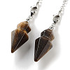 Natural Tiger Eye Pointed Dowsing Pendulums G-K338-12P-06-2