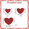 8Pcs 3 Style Heart Handmade Appliques PATC-FG0001-71-2