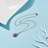 Natural Amethyst Teardrop Pendant Necklace NJEW-JN03900-03-2