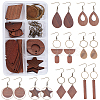 SUNNYCLUE DIY Walnut Wood & CCB Plastic Pendants Dangle Earring Making Kits DIY-SC0012-43AB-2