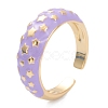 Brass Enamel Cuff Rings RJEW-I077-14G-2