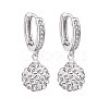 Brass Micro Pave Clear Cubic Zirconia Hoop Earrings EJEW-BB64185-A-1