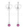 Eco-Friendly Brass Micro Pave Cubic Zirconia Dangle Stud Earring EJEW-EE0004-08P-01-1