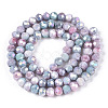 Faceted Electroplated Glass Beads Strands GLAA-C023-02-B05-2