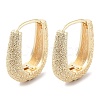 Brass Textured Hoop Earrings KK-B082-22G-1