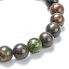 Natural Gemstone Stretch Beaded Bracelets G-A185-01L-4